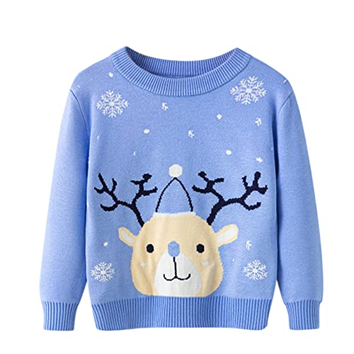 KKvoPiQ Kinder Pullover Weihnachtspulli Sweatshirt Rundhalsausschnitt Cute...