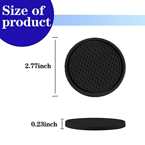 Sodcay 4 Pcs Car Cup Holder Coaster, 2.75In Pvc Anti Slip Cup Holder Insert Coaster, Honeycomb Waterproof Fixed Tea Coaster, Universal For Vehicle Interior Cup Mats (Black) #TOP1