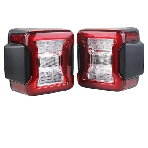FFXDEQ feux arrière voiture 2 PIÈCES Voiture Feu Arrière LED Pour Wrangler JK 2007-2017 DRL Rouge Fumée Frein Inverse Clignotant 12V