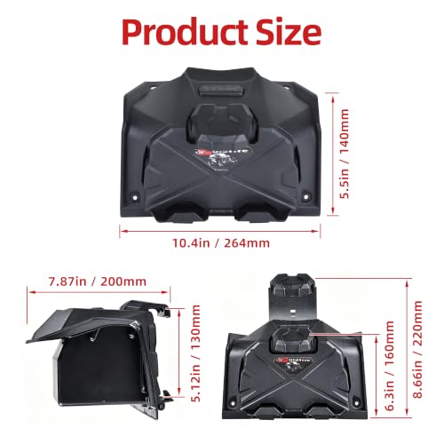Image of Goldfire Electronic Device Holder with Storage Box Organizer Tray for Polaris RZR XP 1000, Sporty Black Phone Tablet GPS Holder Mounts