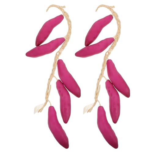 Vaguelly 2 Piezas Colgadora de Verduras simulada decoración Papa Accesorios Vegetales Jugar Comida Verduras Dulce Decoraciones del Patio Guirnalda Realista Vegetales Falsos Espuma Púrpura