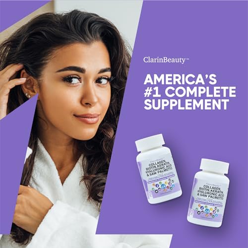 ClarinBeauty 100% Natural Collagen Pills 1000mg Biotin 10000mcg Keratin Saw Palmetto 2500mg Hyaluronic Acid & Pumpkin Seed with Vitamin C and Vitamin E - Image 4