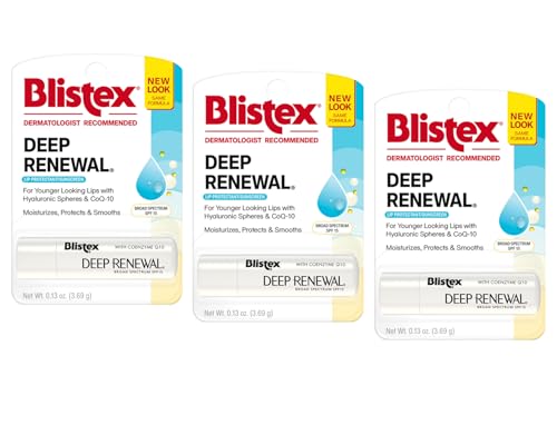 Blistex Deep Renewal Lip Protectant Sunscreen Balm, 0.13 Ounces SPF 15 (Pack of 3)