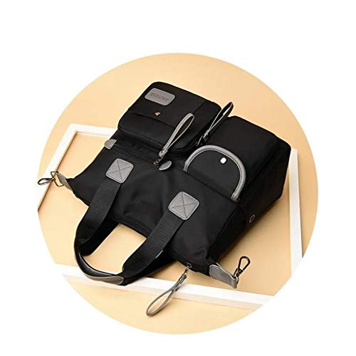 #N/A Bolsa Feminina De Nylon Resistente à água Mensageiro Em Cruz Bolsa De Ombro - Preto