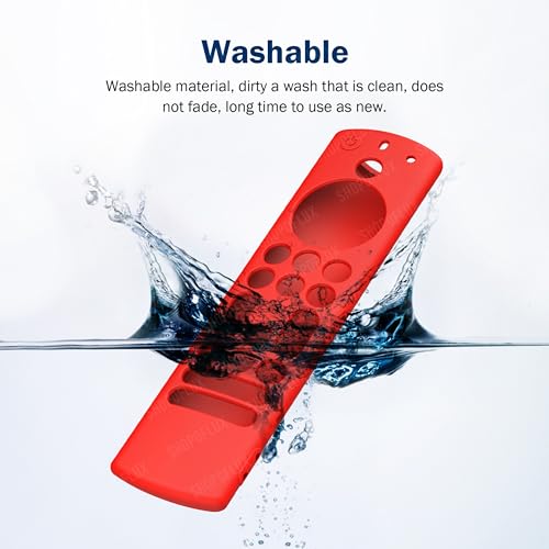 Image of SHOPOFLUX Silicone Tv Remote Cover Compatible with Amazon Basics Smart LED TV Remote Protective Cover [Remote NOT Included] (Red)