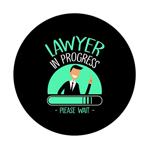 Lawyer In Progress Please Wait Law Attorney Advocate PopSockets Swappable PopGrip, Black - Image 3