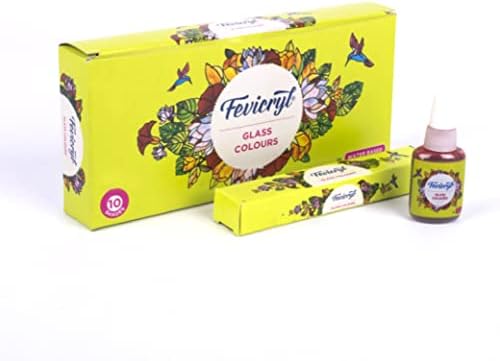Pidilite Fevicryl Water Based Glass Colours 10 Assorted (115ml)