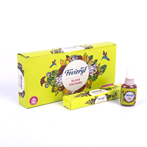 FEVICRYL Glas op waterbasis kleuren Pack van 2 (115 ml elk)