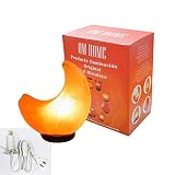  Lampara del sal original de Himalaya en forma de huevo/corazón/cuenco/cesta Bombilla Incluida Iluminación Natural (Luna)