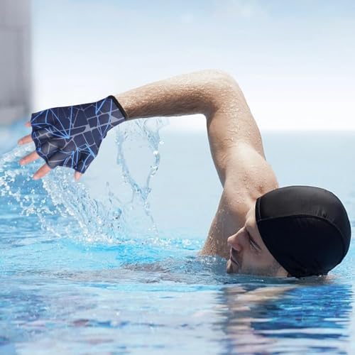 Casenly Aquatic Handschuhe, Schwimmhandschuhe Fingerlose Wasserhandschuhe Einstellbare Tauchhandschuhe Schwimmflossen für Herren Handflossen Erwachsene für Wasserfitness Surfen Sport, 18 x 17.5 cm