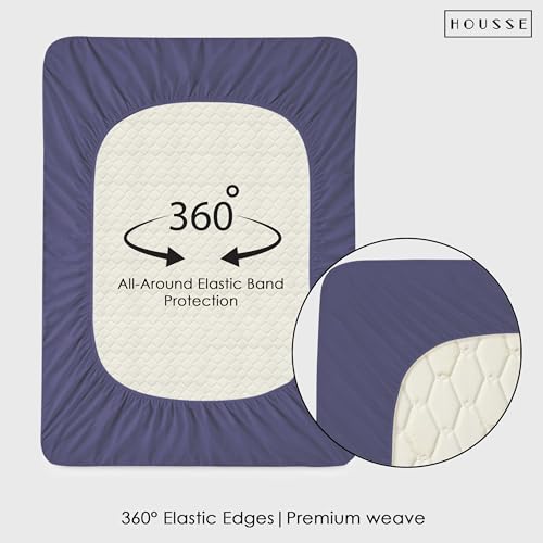 Image of HOUSSE King Size Waterproof Mattress Protector 75 * 60 inch Inches | Premium Bed Mattress Protector Cover | 100% Waterproof | Soft Breathable Fabric | Stretchable Fitted Style | Fits Up to 8 Inch | Cadet