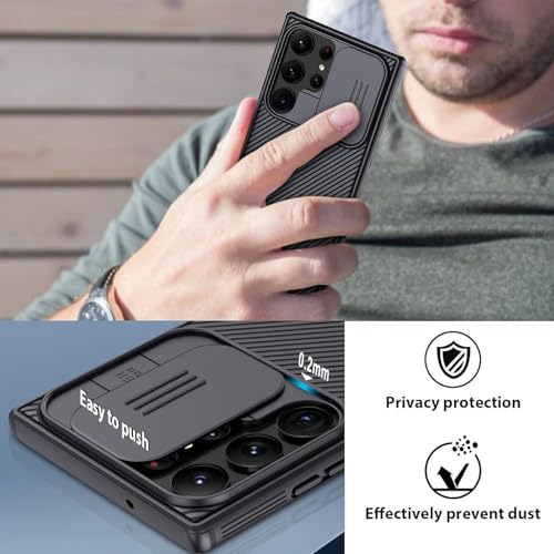 Image of Nilkin Classic Series Compatible for Samsung S23 Ultra Case with Camera Cover, [Camera Lens Protector] [Scratch-Resistant] [360 Full Protection] Shockproof Slim Phone Case (Black, S23Ultra)