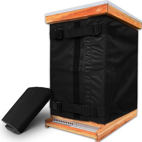 Winter Bee Hive Wrap for 8 and 10 Frame Hives Adjustable Beehive Wrap Beekeeping Supplies 600D Oxford Insulated Cover Waterproof Windproof Lightweight Eco-Friendly Reusable 75.98 x 23.6