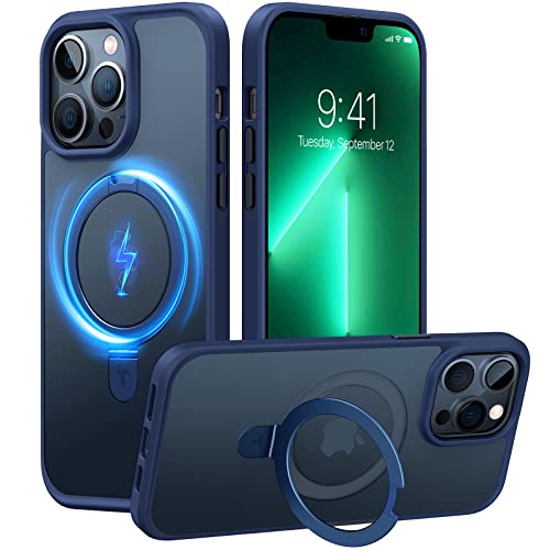 TORRAS Magnetic UPRO Ostand Designed for iPhone 12 Case & iPhone 12 Pro Case (Compatible with Magsafe) with Stand (Military Grade Drop Protection) Shockproof Translucent Back Slim 12 Phone C
