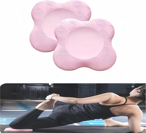 mymai Yoga knäkuddar – 2 st halkfria knäkuddar för yoga och pilates, stöd för leder, bekväm knäkudde för fitness och stretchövningar (rosa)
