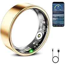 Mirlray Smart Ring for Women & Men, Smart Ring Health Tracker, Blood Oxygen & Heart Rate Monitor, Long Lasting Battery Sleep Ring, Waterproof Fitness Ring Rose Gold, 11