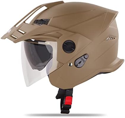 Steelbird Sbh-23 Gt Plus Open Face Isi Certified Motorcycling Helmet with Inner Sun Shield with Skull Cap