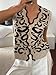 WDIRARA Women's Leopard Print Button Down Sweater Vest V Neck Sleeveless Cardigan Scallop Trim Knit Tops Multicolor Small