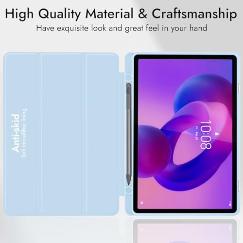 Image of Robustrion Cover for Lenovo Idea Tab Plus 12.1 inch Cover Case with [Pencil Holder], Trifold Cover Case for Lenovo Idea Tab Plus Tablet Cover [Auto Sleep Wake Support] - Night