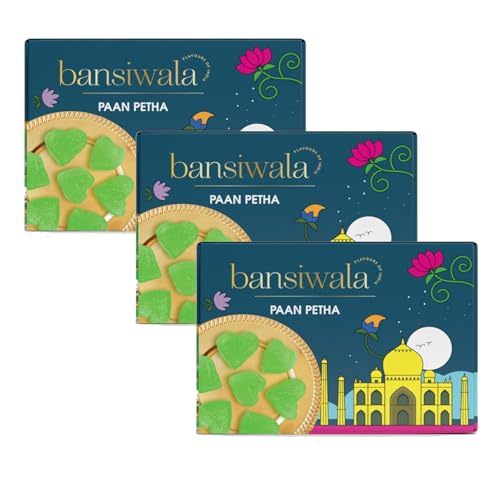 Bansiwala Paan Petha 350g Pack of 3 - Original Agra Ka Petha | Soft and Juicy Indian Sweet | Sweets Gift Box | Vegan & Preservative-Free | Delicious Indian Mithai!