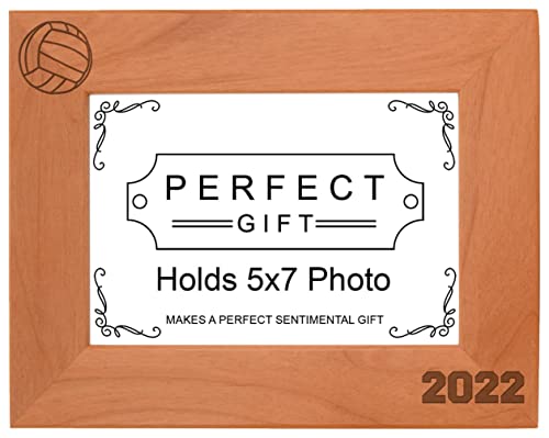 Personalized Gifts 2022 Sports Frame 5x7 Volleyball Frame Volleyball Photo Frame Wood Engraved 5x7 Portrait Picture Frame