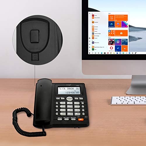 image for Uvital Desktop Corded Telephone, Hands-Free Calling, LCD Display, DTMF