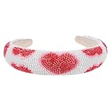TOYANDONA Breites Rutschfestes Perlenstirnband mit Herzförmigem Design für Damen und Mädchen Modisches Haaraccessoire für Hochzeiten und Besondere Anlässe