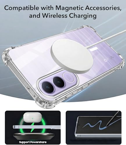 Image of Jkobi Shockproof Crystal-Clear Back Cover for Vivo V70 FE 5G (Magsafe Wireless Support | Drop & Camera Protection | Hard Polycarbonate)