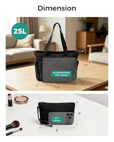 Bolso Tote Urbanstand para Mujer, 25L, acolchado con cremallera miniatura 4