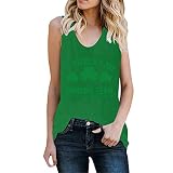 Debardeur Femme Imprimées Gilet Comfy Été Basic Debardeur Patineuse Club Polyeste Debardeur Femme Doux Long Decolleté Vert
