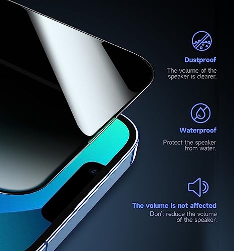 MAGIC JOHN [2 Pack] Glass Screen Protector for iPhone 13/13Pro/14 6.1 Inch Automatic Dust Removal Bubble Free Easy Installation
