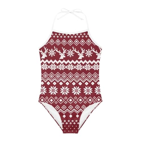 Image of Christmas Kids One-Piece Swimsuits Beach Swimwear Bathing Suit for 3-10 Years Girls