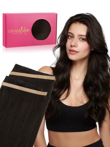 WENNALIFE Tape in Weft Hair Extensions Human Hair, Invisible Genius Weft