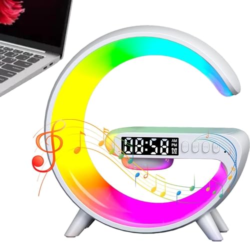 Image of Drumstone (𝗦𝗽𝗲𝗰𝗶𝗮𝗹 𝟭𝟬 𝗬𝗲𝗮𝗿𝘀 𝗪𝗮𝗿𝗿𝗮𝗻𝘁𝘆 Wireless Desk Lamp with Bluetooth Speaker, RGB Night Light, Portable Table Lamp for Bedroom, Study Desk & Home Office,