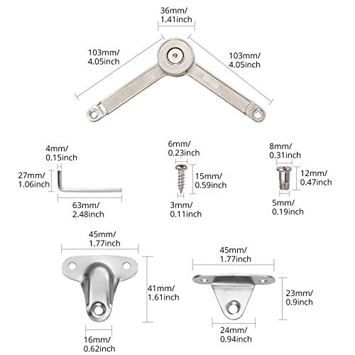 TANiCE 2PZ Cerniere Supporto Coperchio in Lega di