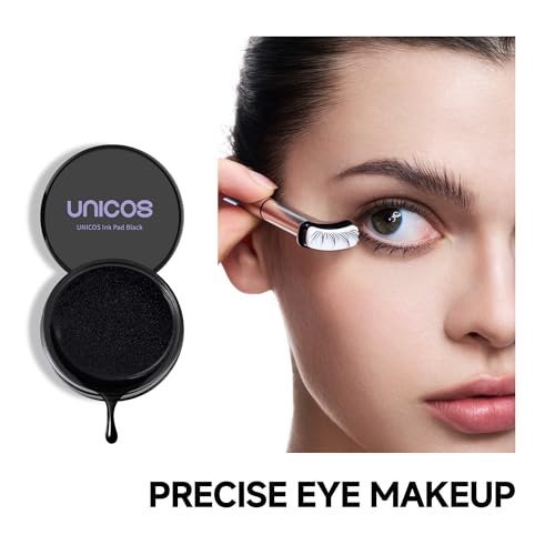 Image of Unicos Lower Lash Stamp Ink Pad, Long-Wear Gel Eyeliner, Waterproof & Smudge-Proof, Long-Lasting, Natural Look, Easy to Use, Black