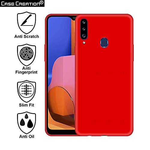 Image of Case Creation Luxurious OG Series for Samsung A20s Case Cover,Anti-Dirty Slim Case Frosted Matte Cute Candy TPU Raised Bezel (Splash of Color) Back Cover for Samsung Galaxy A20s -Wine Red