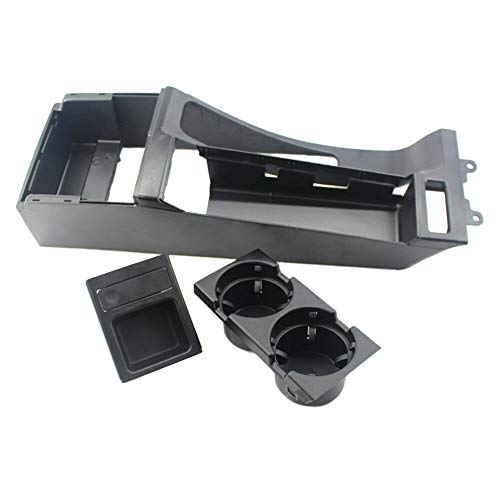 Knadgbft 3 unids/set para E46 3 SERIES negro consola central Trim Base & Cup Coin Storage Holder