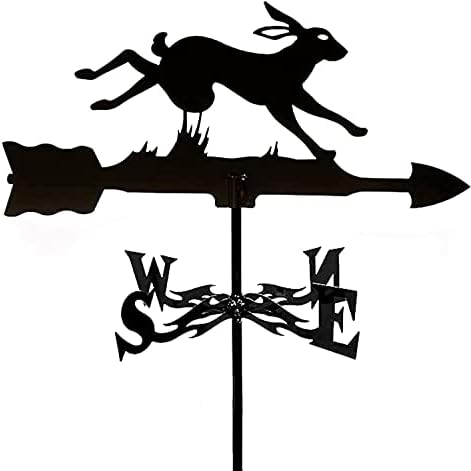 LAPOOH Metal Weather Vane Deluxe Weathervane Wind Vane Weather Vane Garden Mount Yard Stake Construction Garden Stake Weath Wind Direction Indicator Measuring Tool (Color : Running Rabbit)