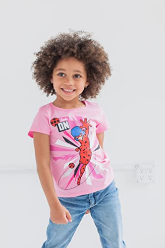 Miraculous Rena Rouge Cat Noir Ladybug Girls 3 Pack T-Shirts Little Kid to Big Kid3