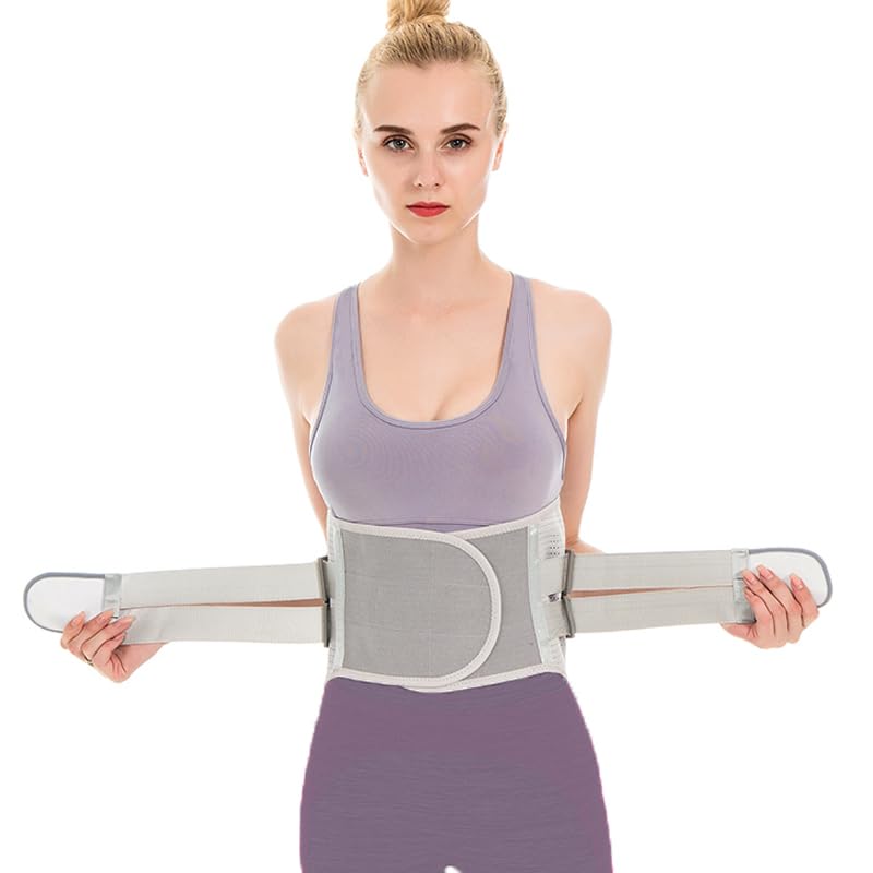 Vista 4 de Tirantes de espalda para aliviar el dolor de espalda, cinturón de compresión para hombres y mujeres, soporte lumbar para hernia de disco, ciática