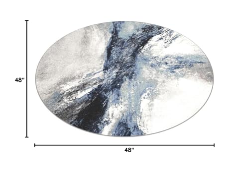 Safavieh Tapete Redondo 4' Azul/Gris miniatura 2