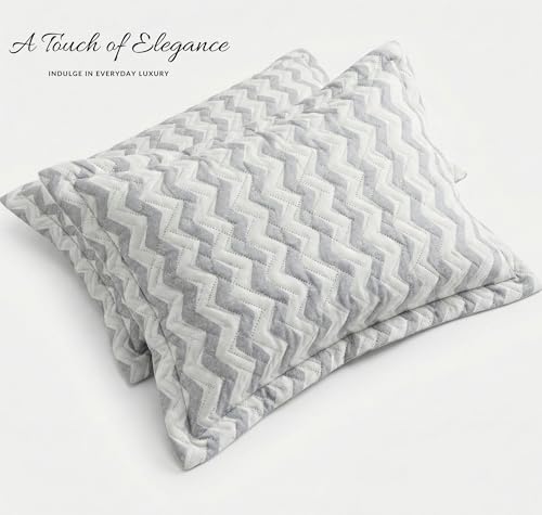 Image of BSB HOME 100% Cotton Ultrasonic Quilted Bedspread Set - 280 Thread Count, Stitch-Free Soft Lightweight Coverlet, King Size 90 x 100 Inches, Breathable Bed Cover with 2 Pillow Cases (Dove Grey) | Breathable Material