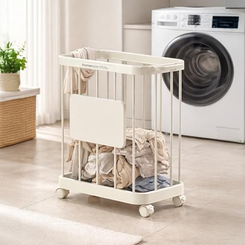 Image of HomeEssentials Large Foldable Laundry Basket with - Heavy Duty Fabric Laundry Bag for Clothes & Toy Storage - Collapsible Clothes Hamper with Handles - Multi-Purpose Home Organization Bin, Cream