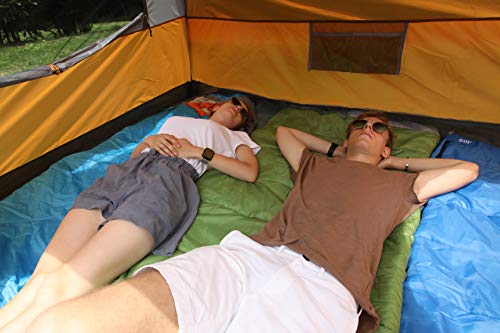 Alpha Camp 3/4 Person Camping Dome Tent With Carry Bag, Lightweight Waterproof Portable Backpacking Tent For Outdoor Camping/Hiking - 7' X 8' Orange #TOP5