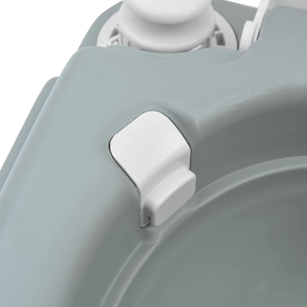Graue Camping-Toilette aus hochdichtem Polyethylen, 41,5 x 36,5 x 42 cm, tragbar für Outdoor Camping wandern Trekking, Zelt und Reise, leicht zu reinigen für Ausflug und biwak