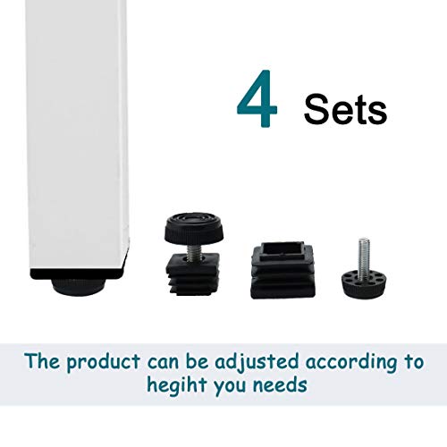 Uxcell Leveling Feet 25 X 25Mm Square Insert Furniture Adjustable Leveler 4 Sets #TOP6