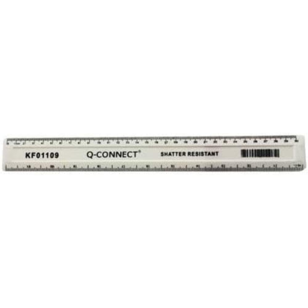 Q-Connect 300mm Ruler Shatterproof - White (Pack of 10)