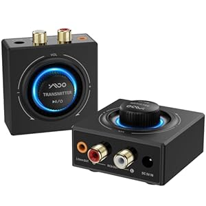 YMOO 2.4GHz Wireless Audio Transmitter and Receiver, 200ft Long Range, 25ms Low Latency Wireless Kit, 48khz HiFi Audio,2.4GHZ Adapter Kit for Speaker/Stereo/Soundbar