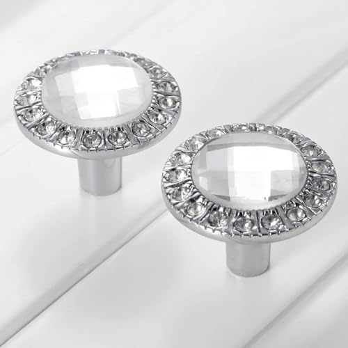 Perilla de cristal blanco de 31mm para armarios de cocina y cómodas 6